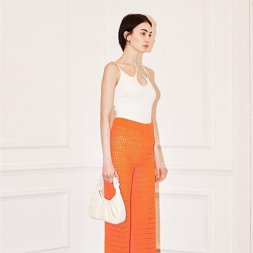 Ruched Ivory Bag